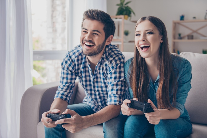 two people playing video games